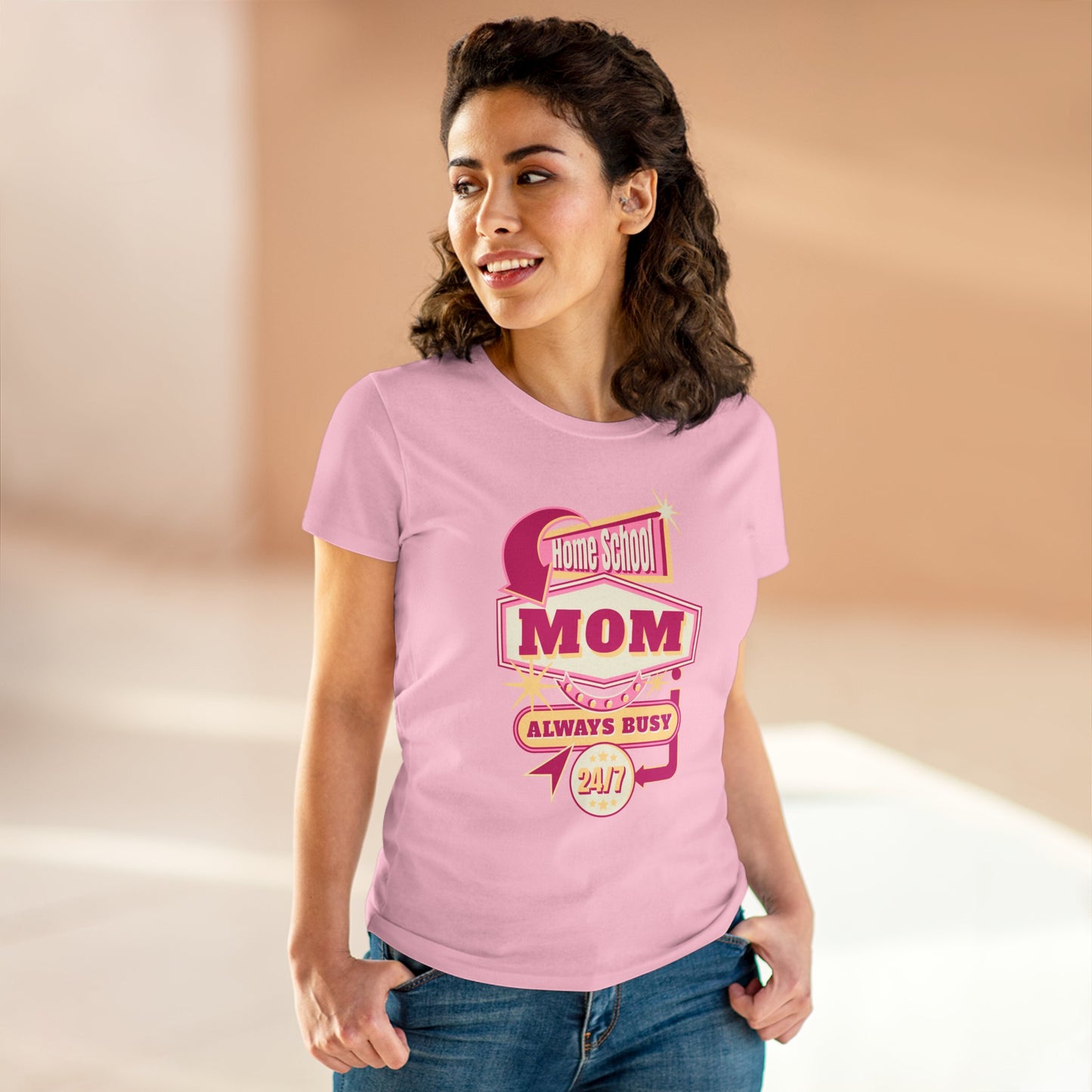T-Shirt (Womens) - Home School Mom | Semi Fitted | 100% Cotton | Funny, Witty, Sarcastic