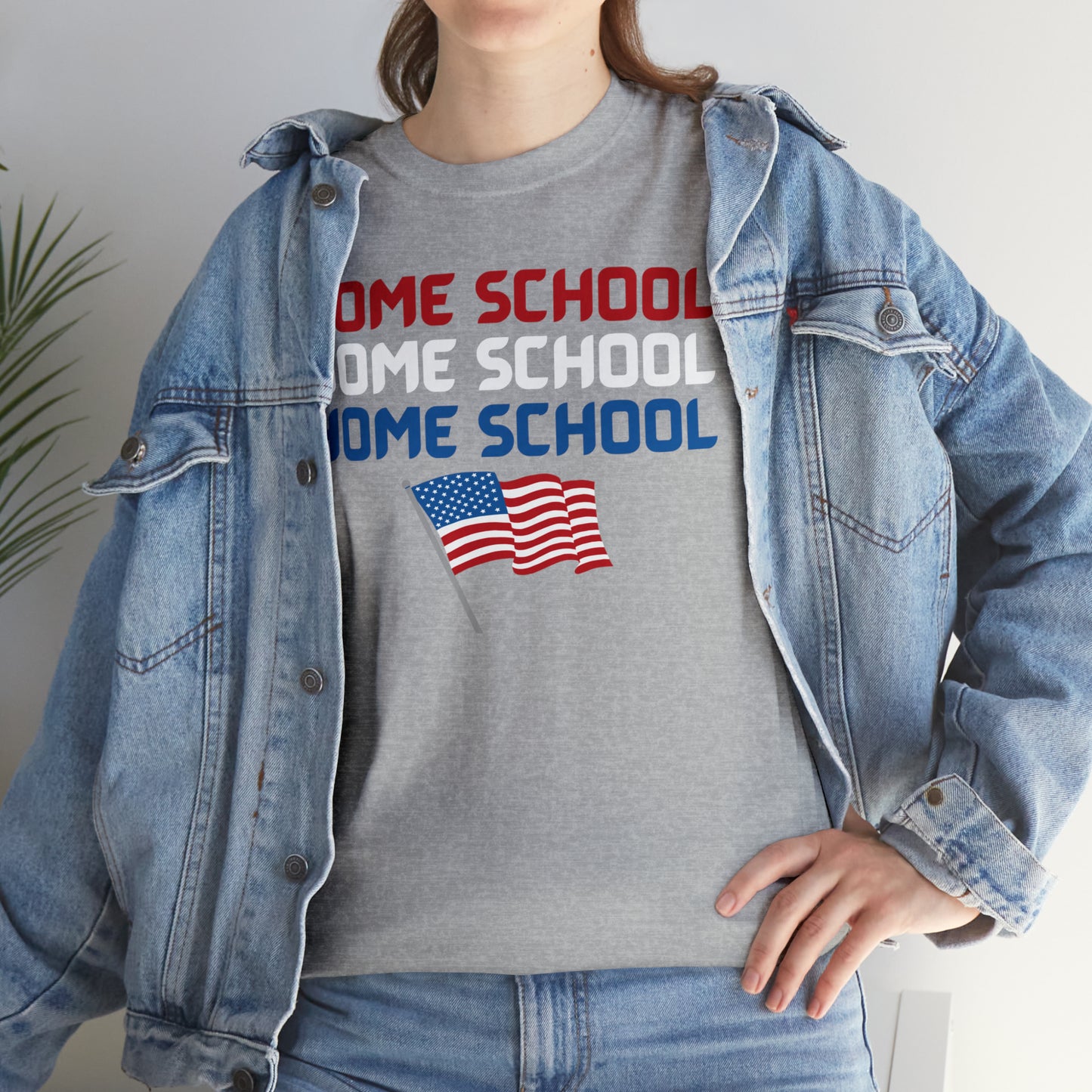 T-Shirt - Home School America | Classic Fit | 100% Cotton | Heavy Cotton