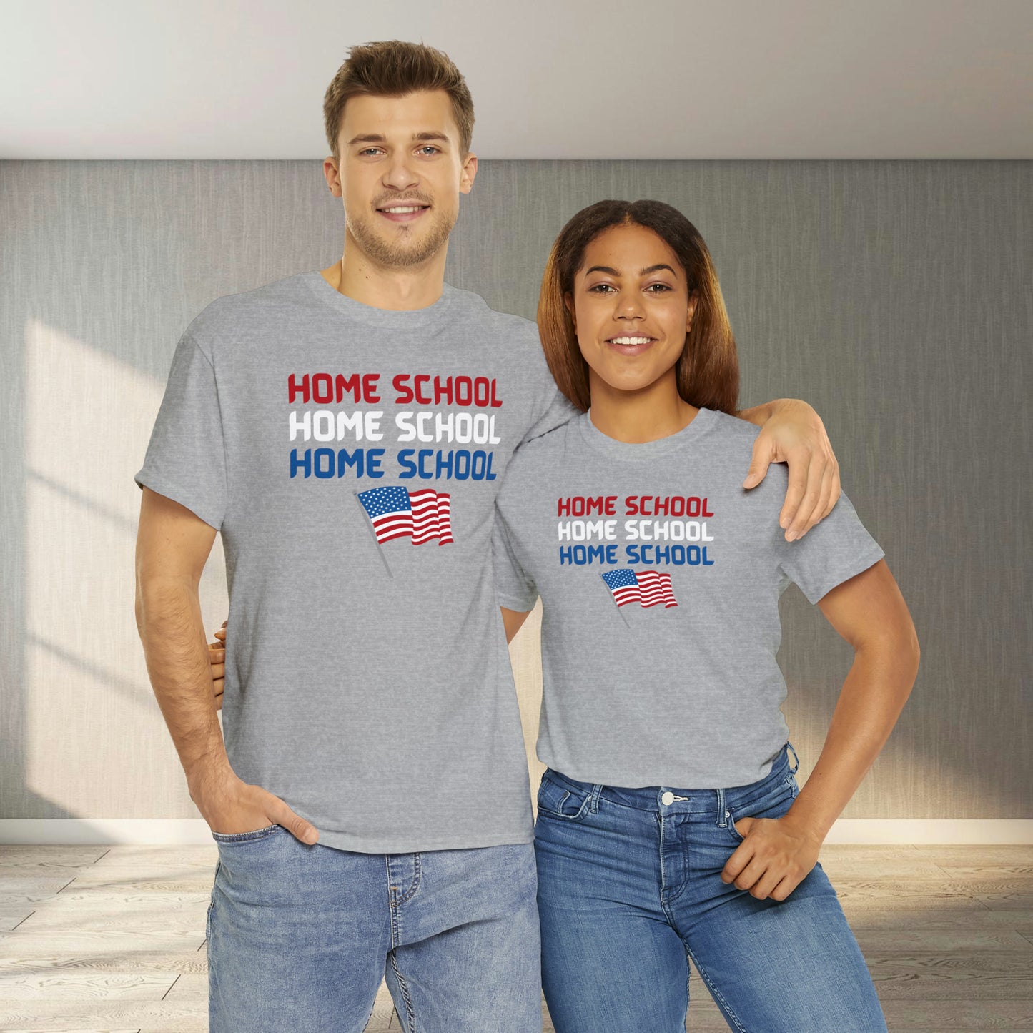 T-Shirt - Home School America | Classic Fit | 100% Cotton | Heavy Cotton