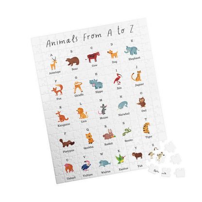 Jigsaw Puzzle - Alphabet Animals | A to Z | Reading and Spelling | Wall Decor