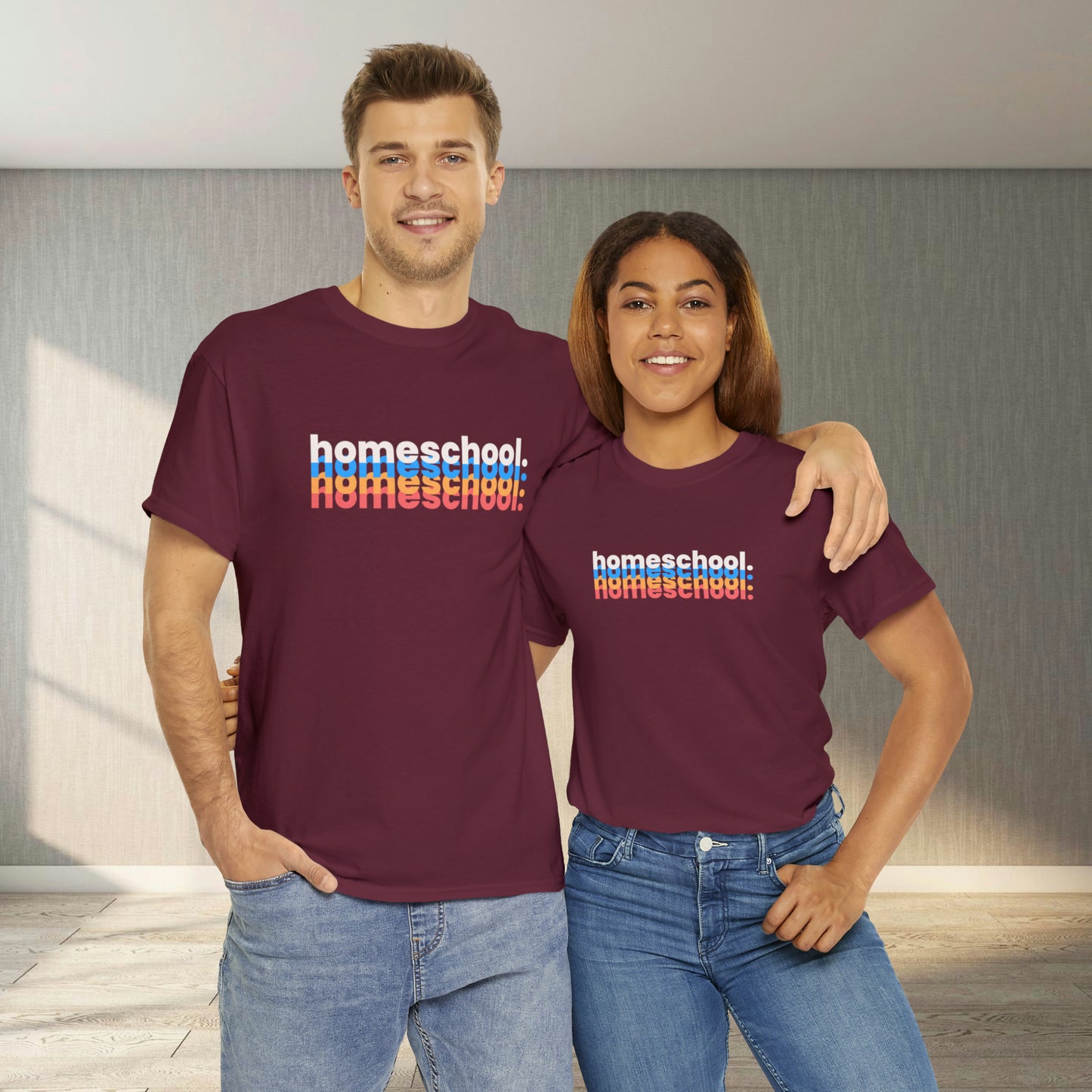 T-Shirt - Home School Blur | Classic Fit | 100% Cotton | Heavy Cotton