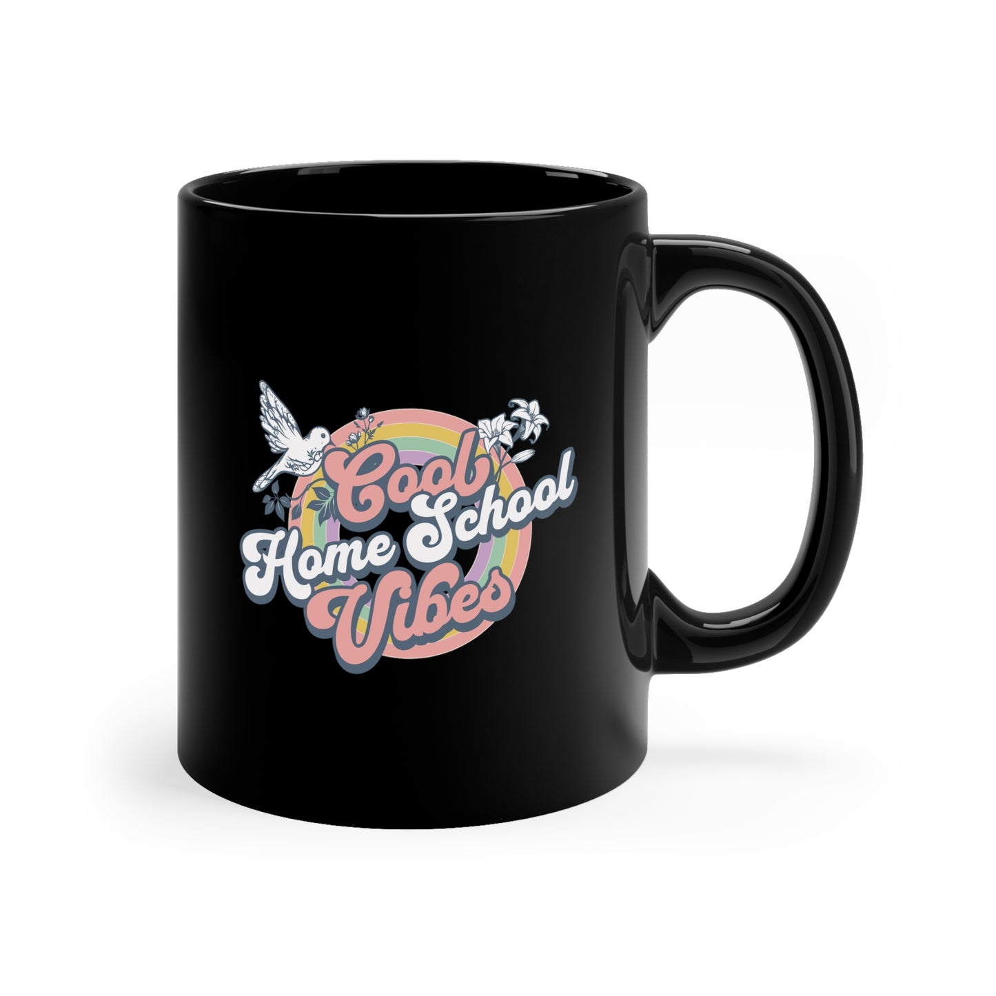 Coffee Mug - Cool Home School Vibes | Black | Ceramic 11oz | Microwave and Dishwasher Safe