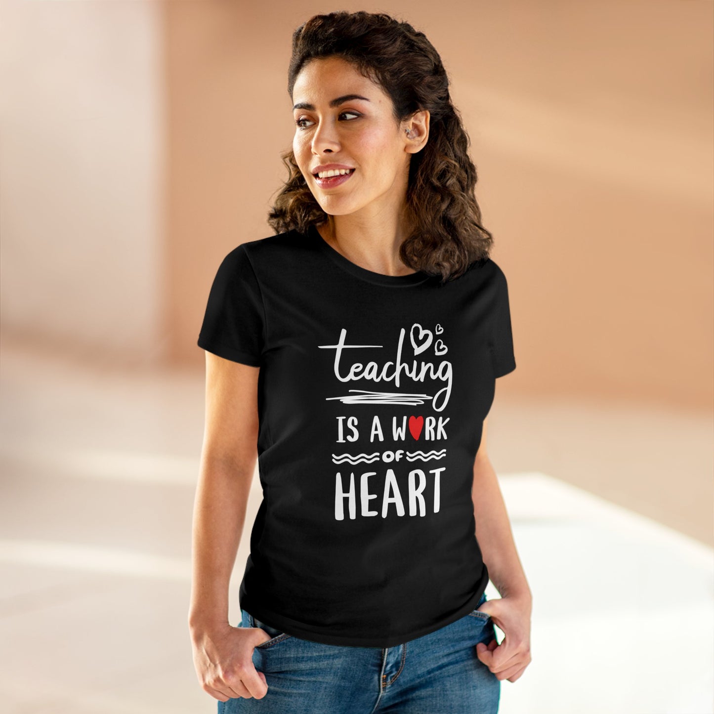 T-Shirt (Womens) - Teaching Is A Work Of Heart | Semi Fitted | 100% Cotton | Funny, Witty, Sarcastic