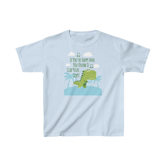 T-Shirt (Kids) - If You're Happy And You Know It... Oops | Dinosaurs | Classic Fit | 100% Cotton | Funny, Witty, Sarcastic