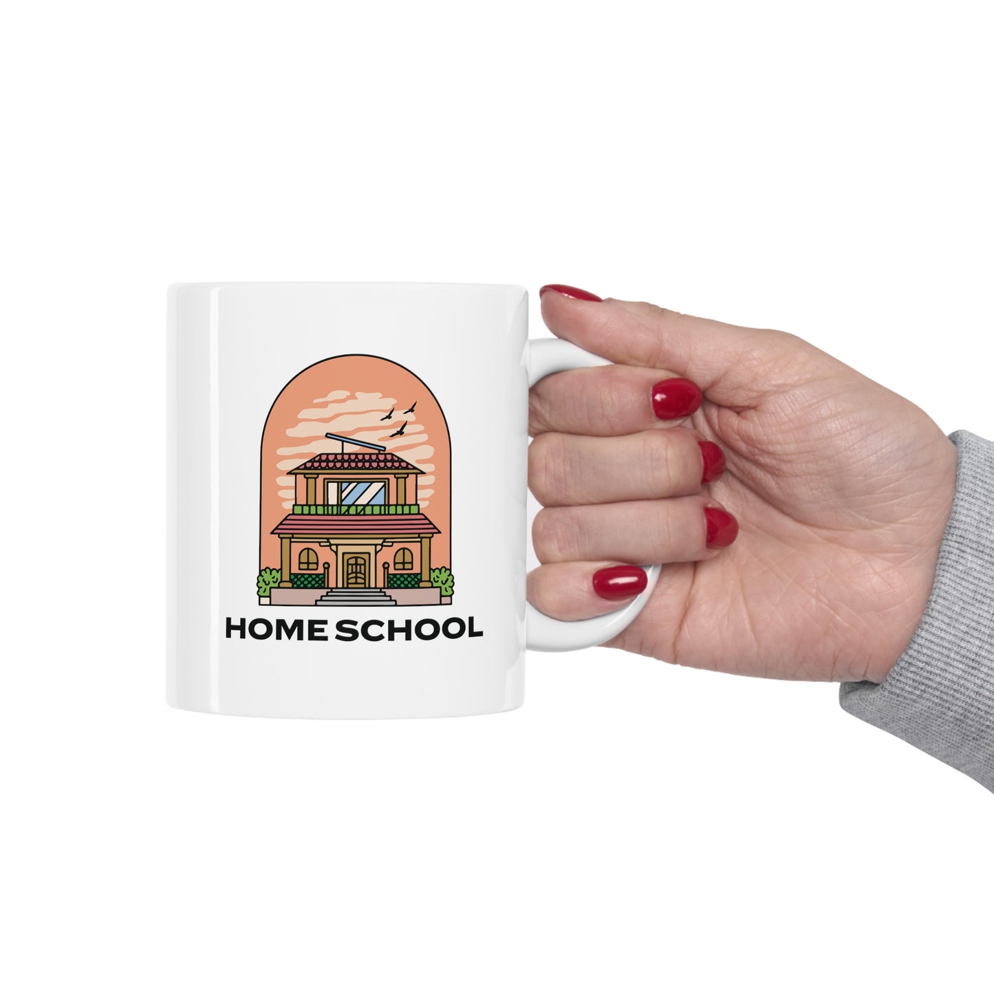 Coffee Mug - Home School House | White | Ceramic 11oz | Microwave and Dishwasher Safe