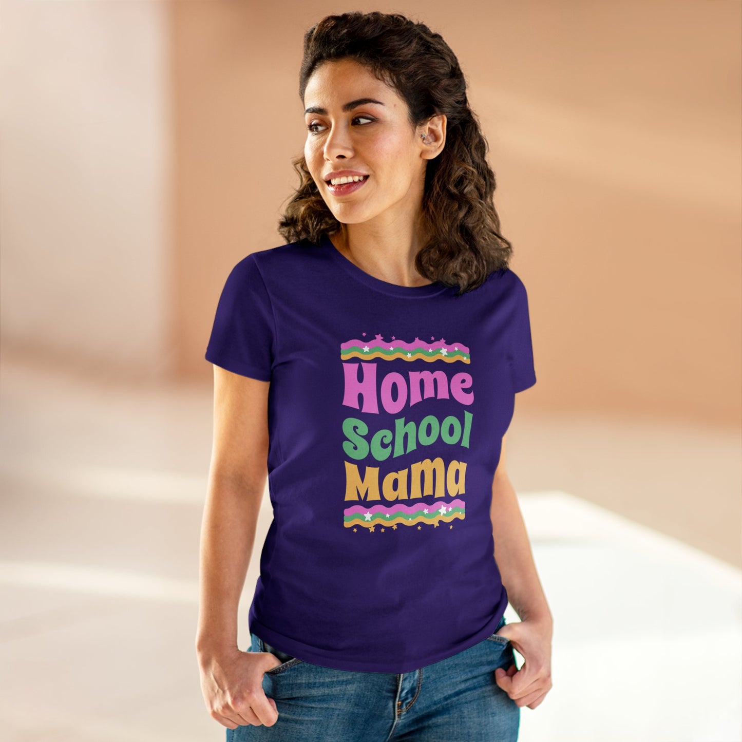 T-Shirt (Womens) - Home School Mama | Semi Fitted | 100% Cotton | Funny, Witty, Sarcastic