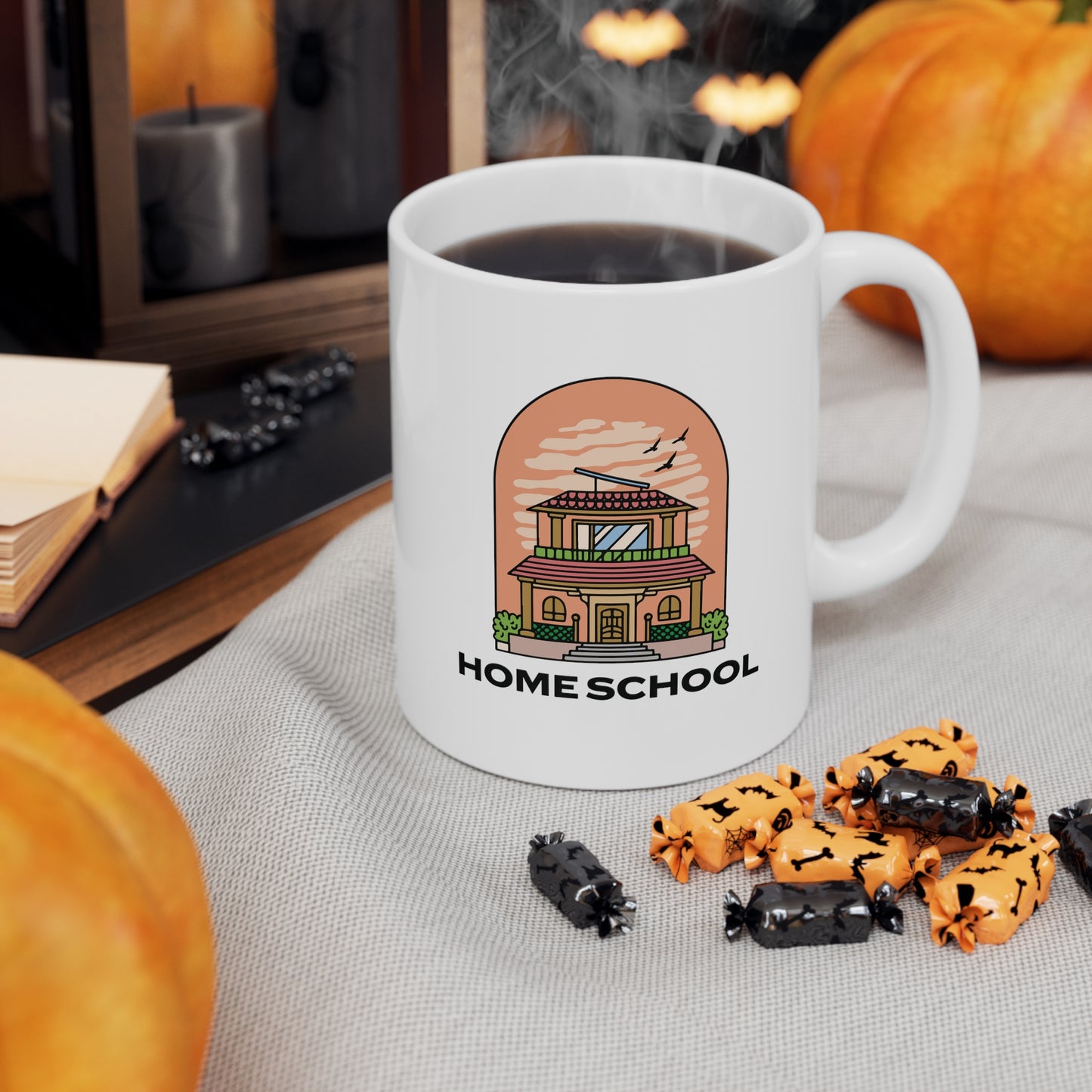 Coffee Mug - Home School House | White | Ceramic 11oz | Microwave and Dishwasher Safe