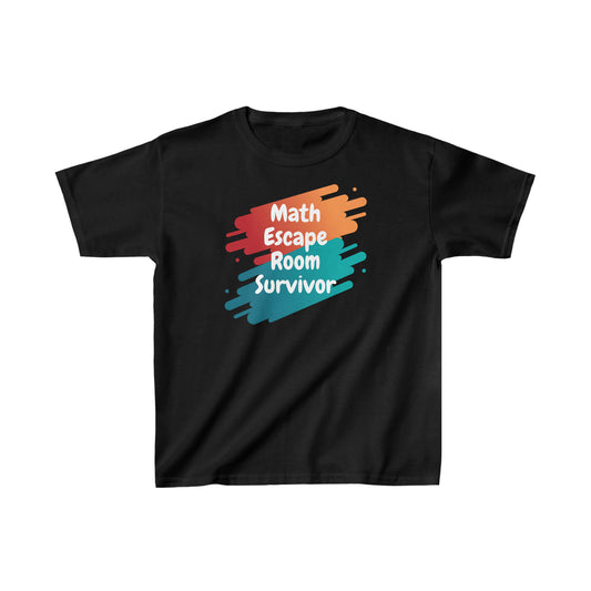 T-Shirt (Kids) - Math Escape Room Survivor | Math | Classic Fit | 100% Cotton | Funny, Witty, Sarcastic