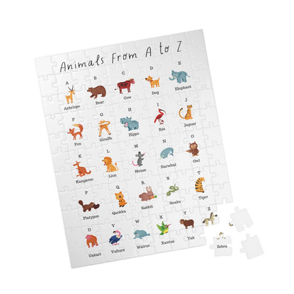 Jigsaw Puzzle - Alphabet Animals | A to Z | Reading and Spelling | Wall Decor