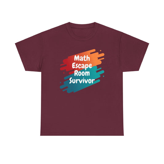 T-Shirt - Math Escape Room Survivor | Classic Fit | 100% Cotton | Heavy Cotton