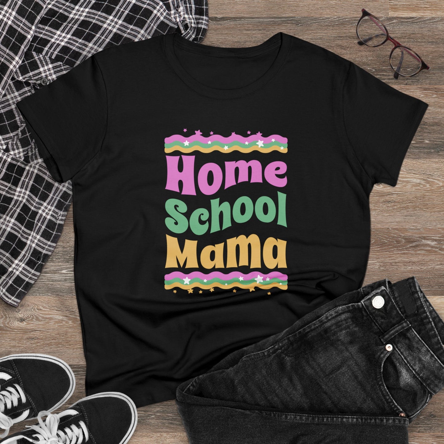 T-Shirt (Womens) - Home School Mama | Semi Fitted | 100% Cotton | Funny, Witty, Sarcastic