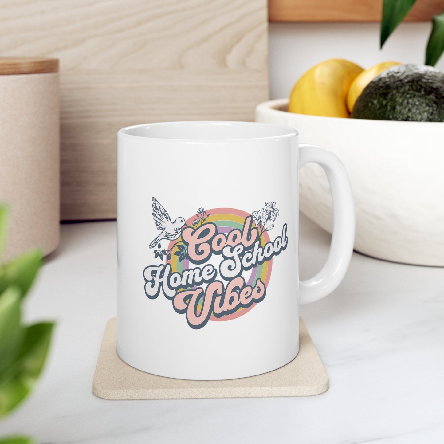 Coffee Mug - Cool Home School Vibes | White | Ceramic 11oz | Microwave and Dishwasher Safe