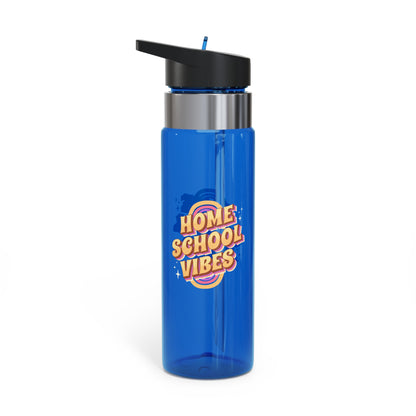 Water Bottle, 20oz | Home School Vibes | BPA Free | Spill-Resistant Lid With Straw