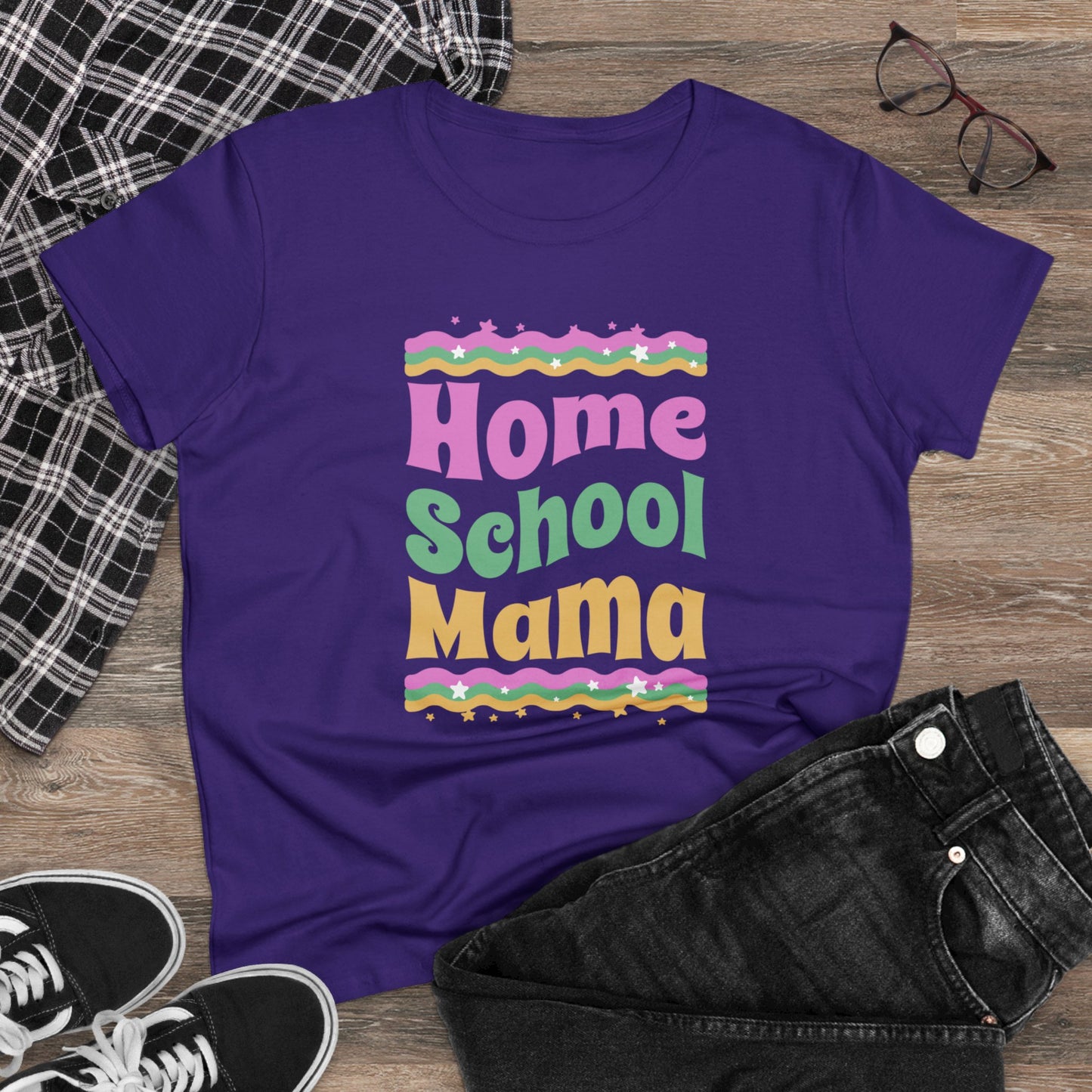 T-Shirt (Womens) - Home School Mama | Semi Fitted | 100% Cotton | Funny, Witty, Sarcastic