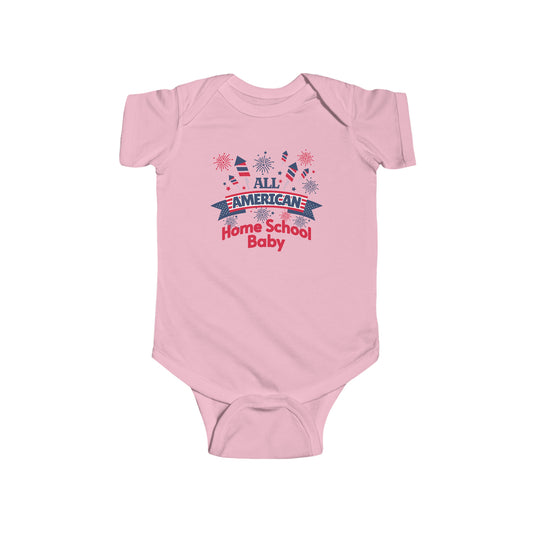 T-Shirt (Infant) Onesie - All American Home School Baby | Infant | 100% Cotton | Funny, Witty, Sarcastic