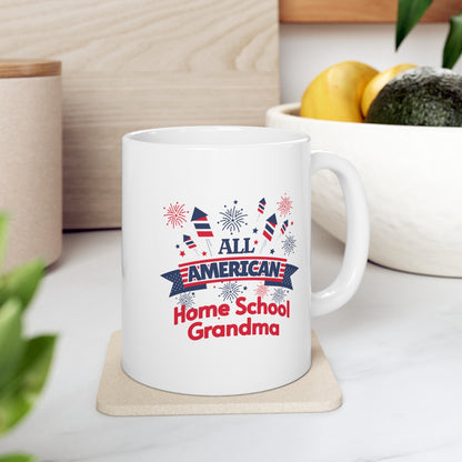 Coffee Mug - All American Home School Grandma | White | Ceramic 11oz | Microwave and Dishwasher Safe