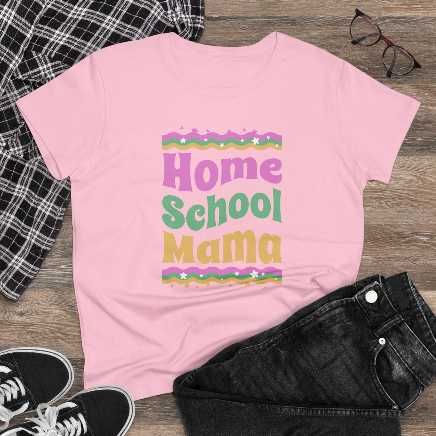 T-Shirt (Womens) - Home School Mama | Semi Fitted | 100% Cotton | Funny, Witty, Sarcastic