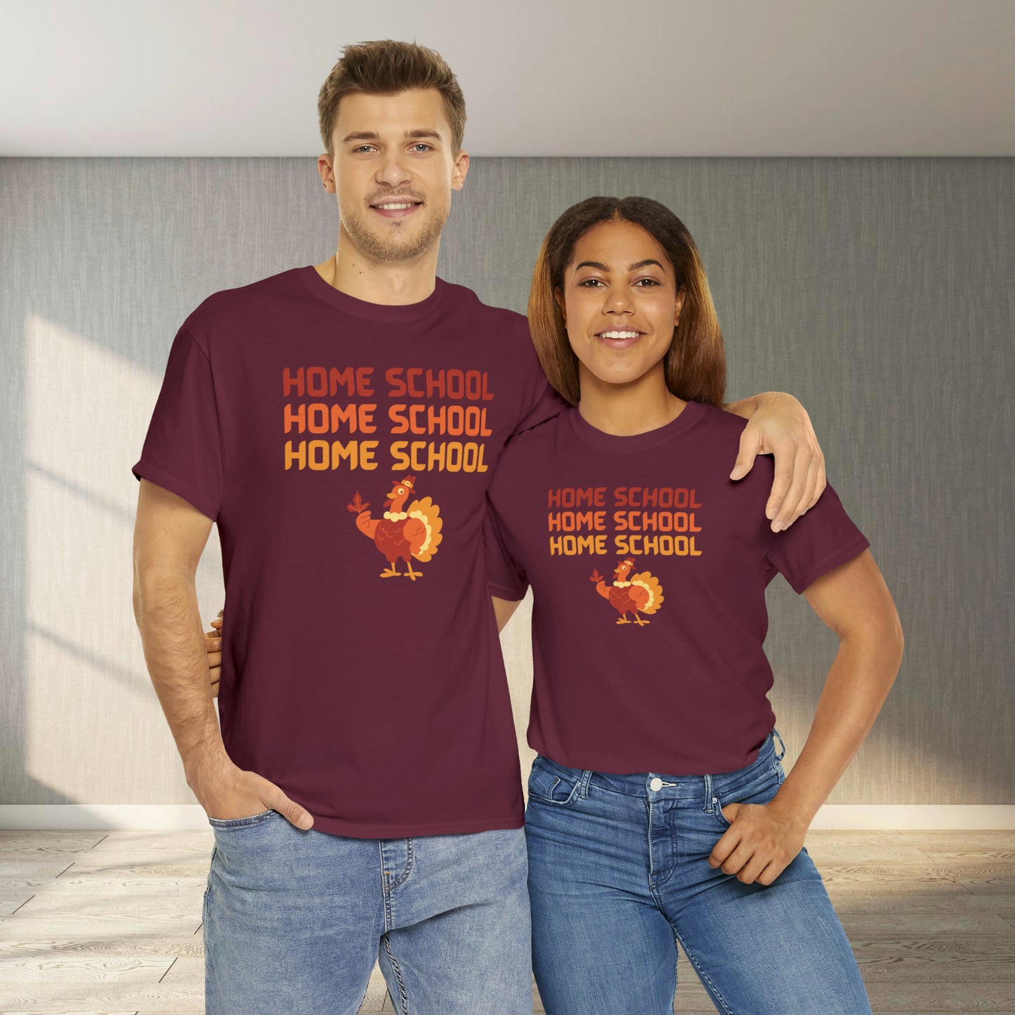 T-Shirt - Home School Thanksgiving | Classic Fit | 100% Cotton | Heavy Cotton